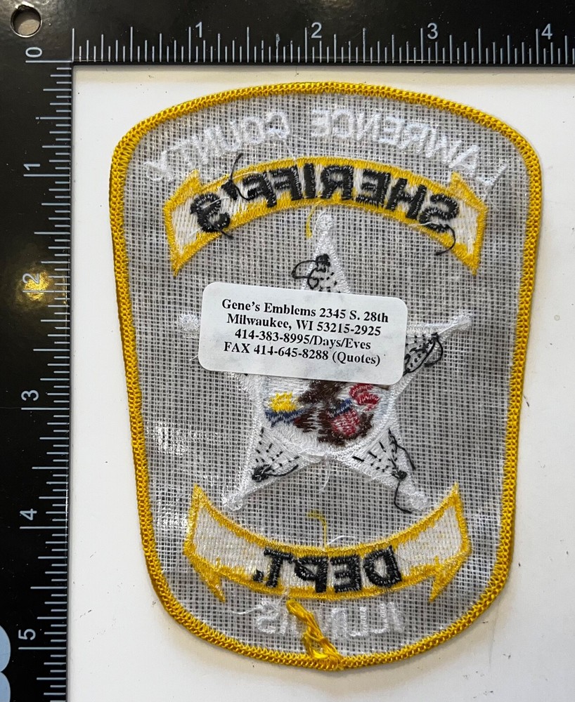 VINTAGE OBSOLETE Lawrence County IL Illinois Sheriff Patch