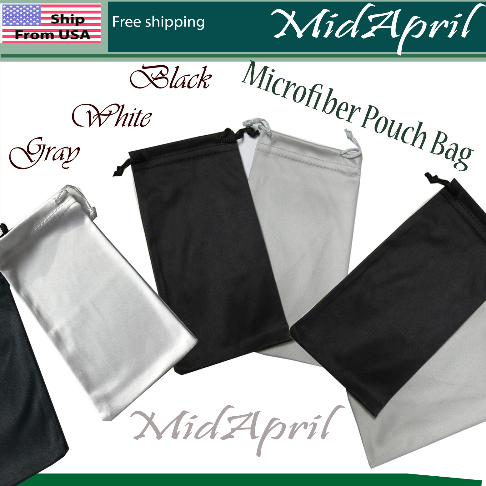 Premium Microfiber Pouch Bag Cleaning Case Sunglasses Eyeglasses High quality