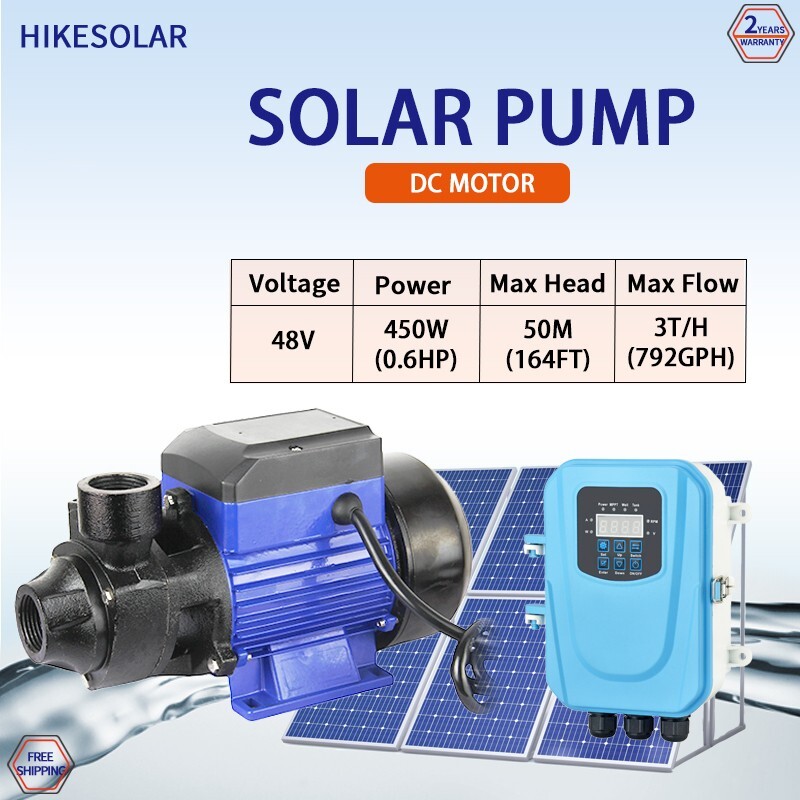 Solar Surface Pump DC48V 450W 0.6HP Self priming Booster High Pressure Livestock