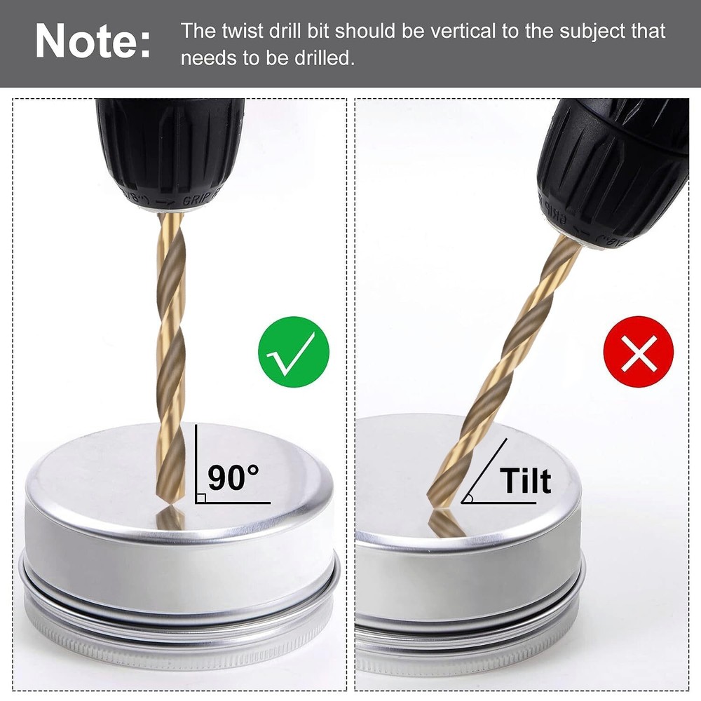 60Pcs Heavy Duty Drill Bit Sets, HSS Titanium Multi Drill Bits Twist Metal Tool