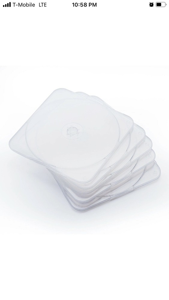 25 Clear Transparent CD DVD Disc Square Clam shell PP Poly Plastic Storage Case