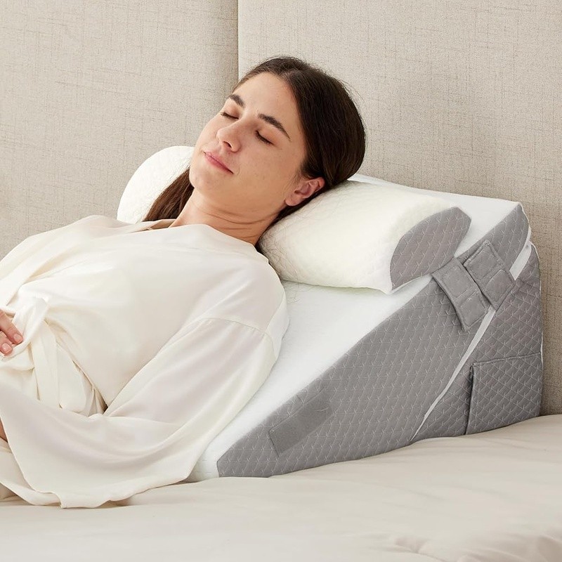 Multi-Functional Wedge Pillow Set Back Support Post Surgery Memory Foam New