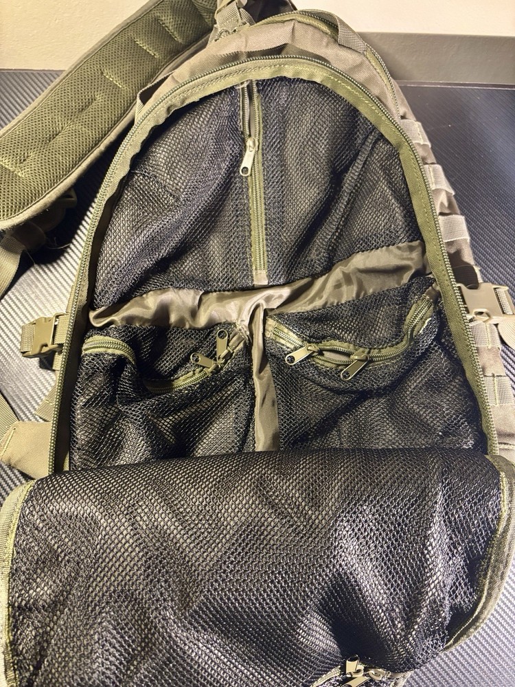 Repaired condor MOLLE TACTICAL sling backpack large OD GREEN