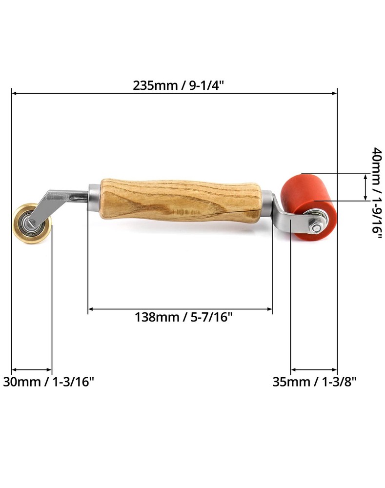 QWORK Seam Roller, 40mm Silicone Roller with Detail Penny 1 Pc