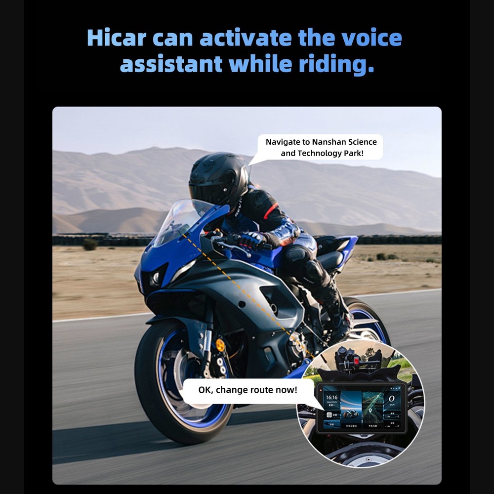 Motorcycle GPS Support Recording Dashcam 5" HD Screen Wireless Screen Mirroring