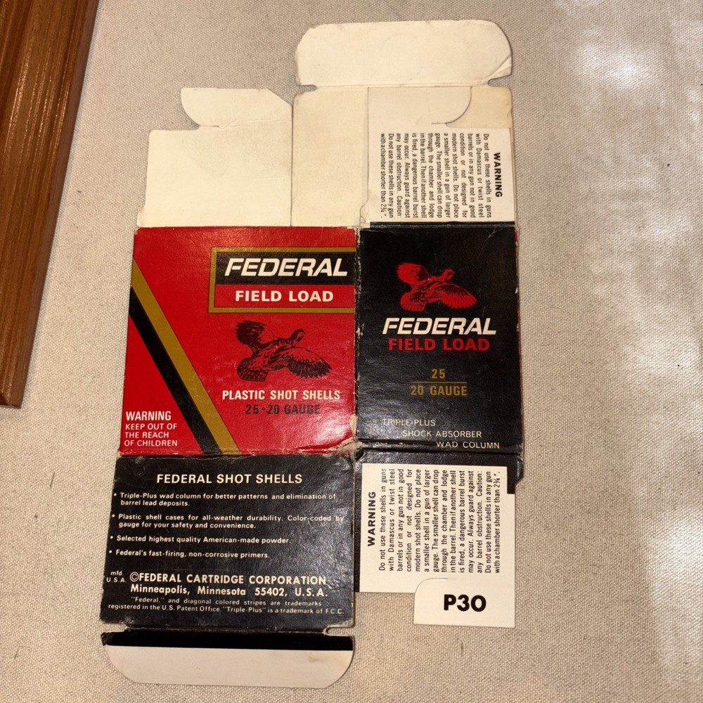 Empty 20 Gauge Federal Quail Field Load Box