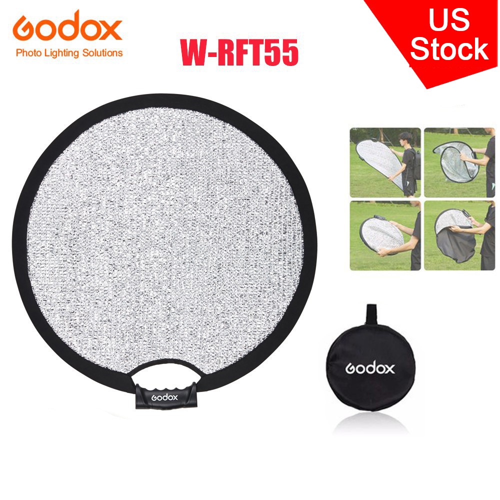 US Godox 55CM W-RFT55 Collapsible Windproof Reflector Portable Diffuser Disc