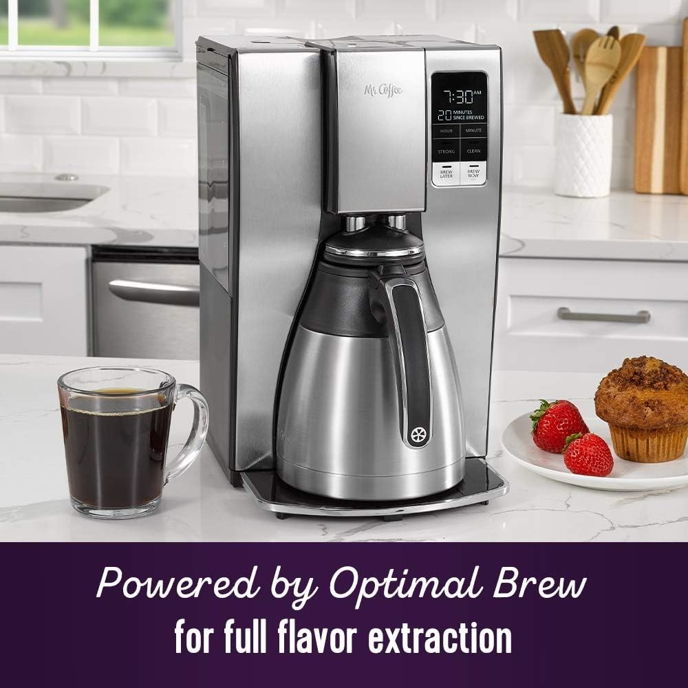 10-Cup Programmable Coffee Maker, Insulated Thermal Carafe, Brew Strength Sel...