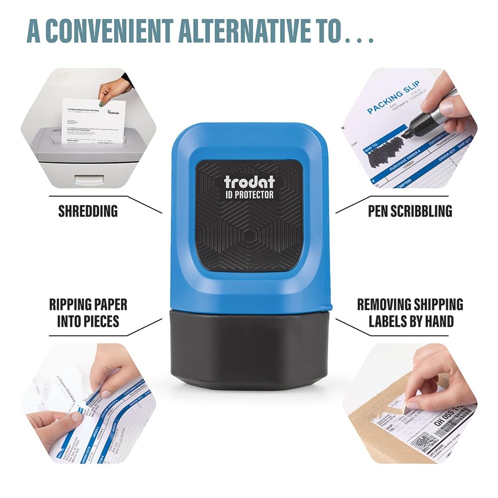 ID Protector Ink Roller – Identity Theft Protection Roller Stamp – incl. 3 BO...
