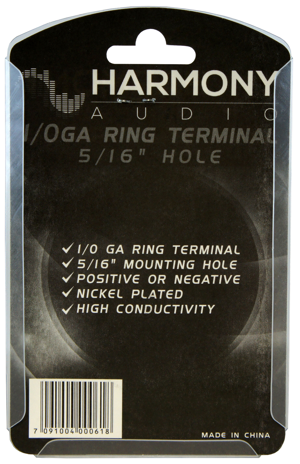 Harmony Audio HA-RT0 Car Stereo Power/Ground 1/0 Gauge 5/16" Ring Terminal Pair