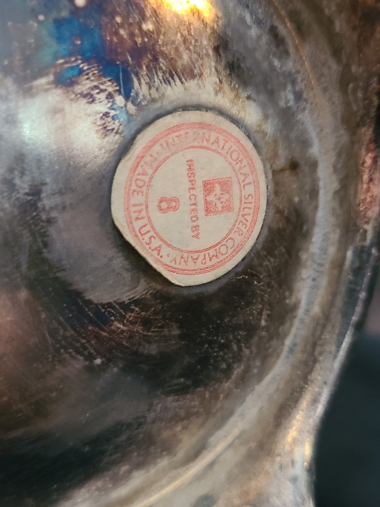 Vintage International Silver Co. footed Water Pitcher Silverplate