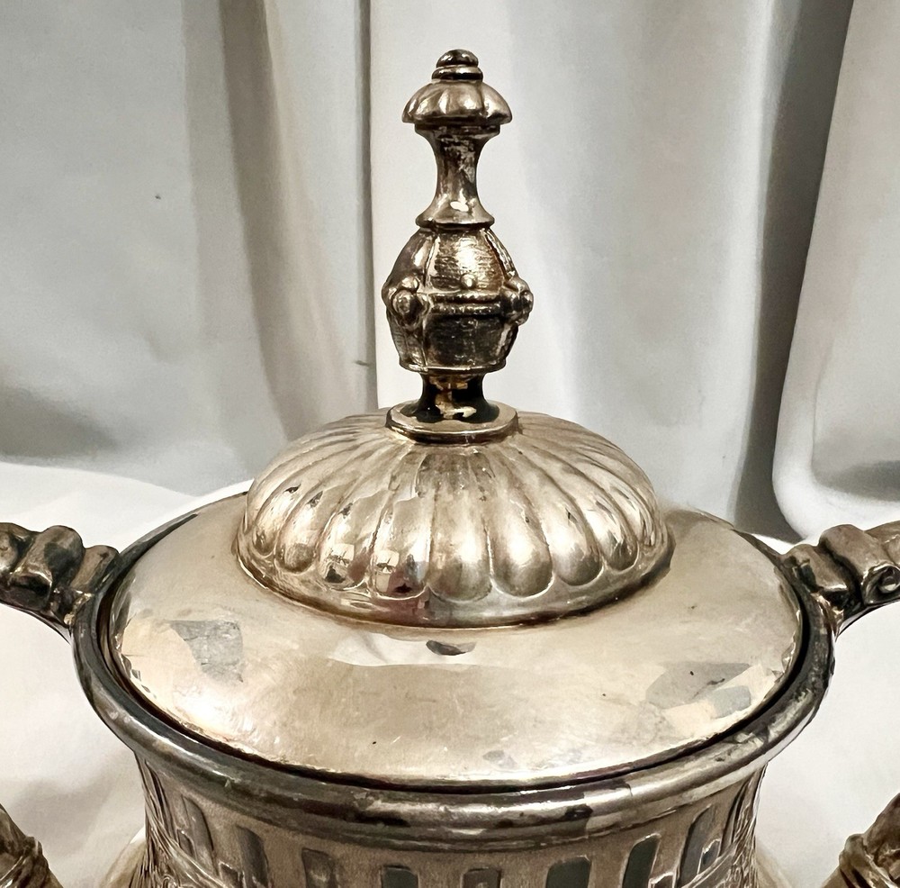 3 Pc Lot REED BARTON “Italian” SilverPlate SUGAR CREAMER BOWL Bacchus DEVIL 1885