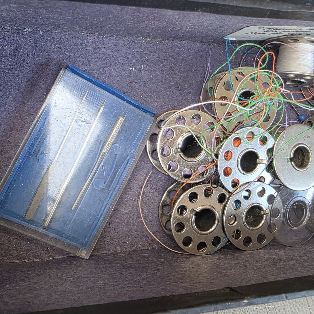 vintage sewing machine bobbins Assorted & Needles