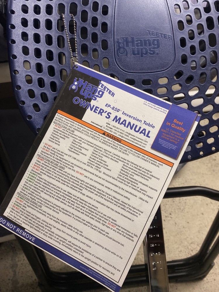 Teeter EP 850 Inversion Table--excellent, slightly used