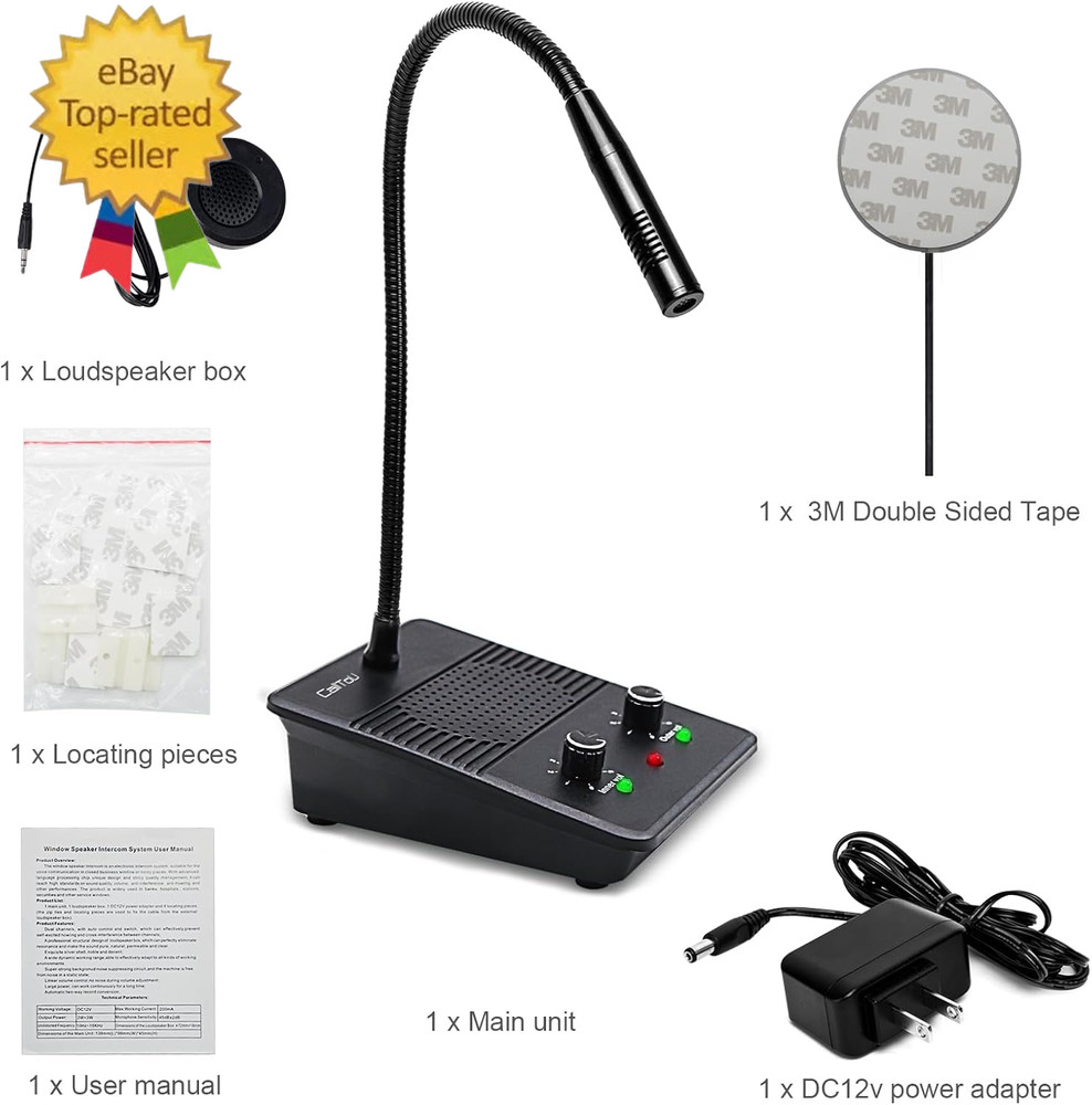 Window Speaker Intercom System,Dual Way Anti-Interference Intercommunication