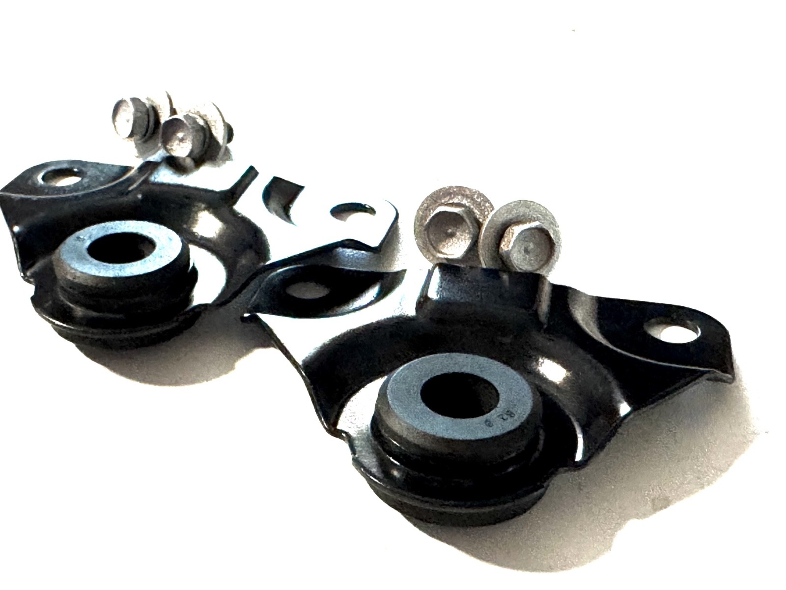 90-97 Honda Accord Radiator Top Mount Bracket Set Pair Black OEM