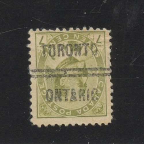 🍁3-92i INVERT 7 cent Numeral TORONTO city precancel CAT $5 - Canada