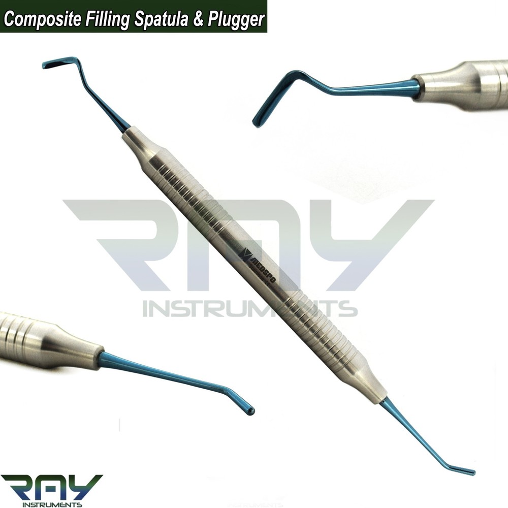Dental Composite Filling Instruments Spatula & Plugger Titanium Blue Tips