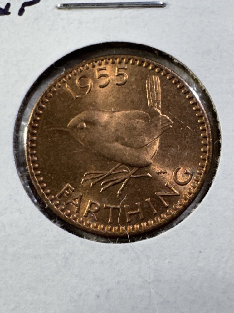 1955 Great Britain Farthing Bronze Coin