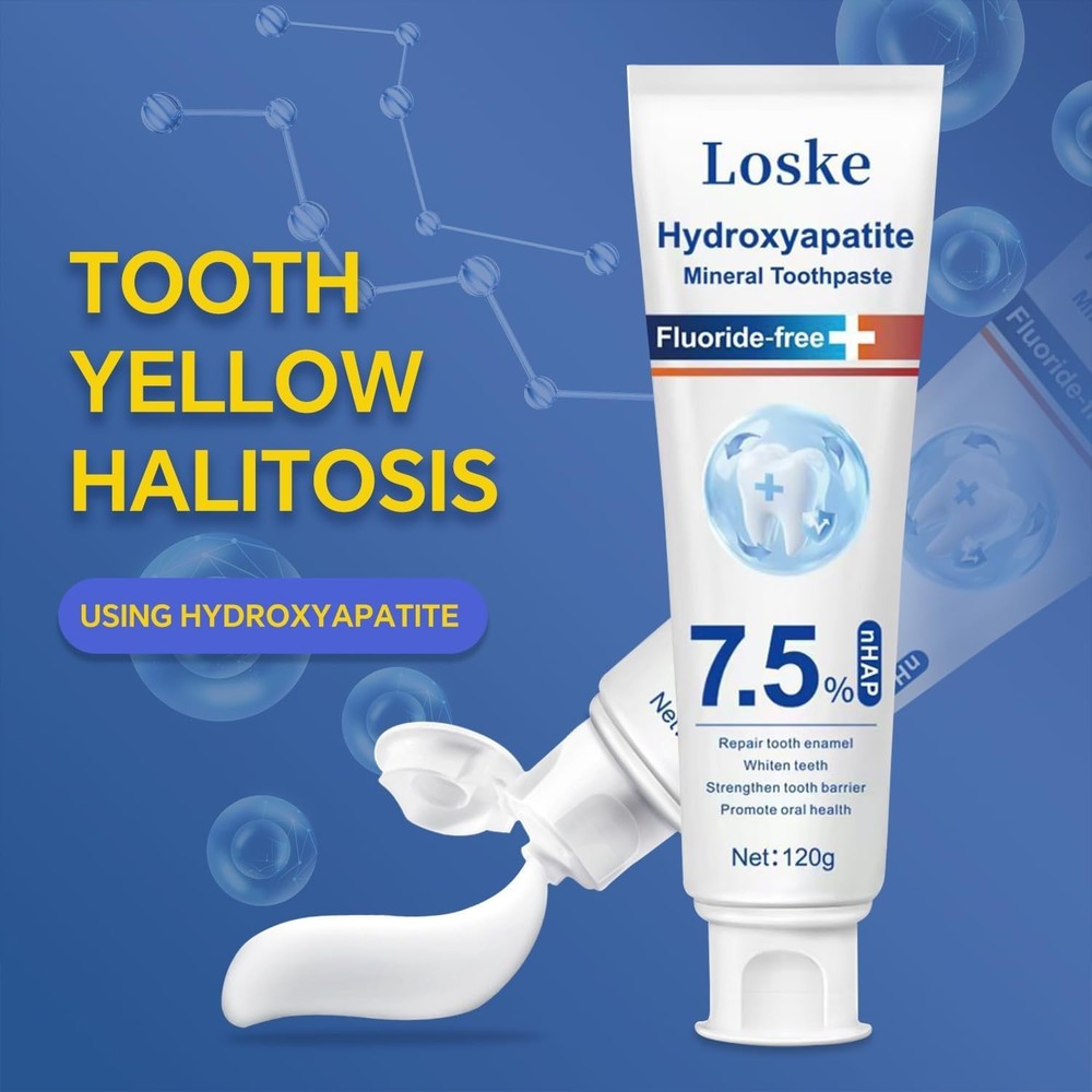 Hydroxyapatite Toothpaste for Stronger Teeth, Natural Remineralization Formula,