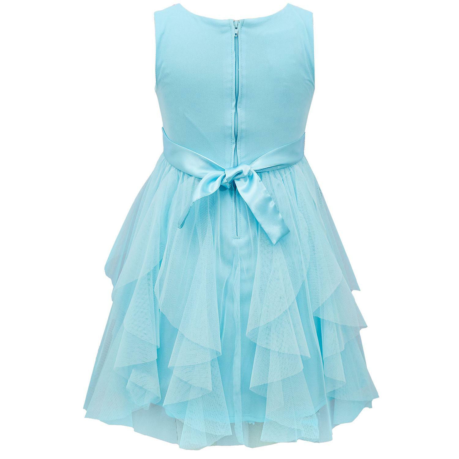 NWT Jessica Ann Blue Floral Tulle Cascade Dress Girls 2T,3T,4,5,6,6x Easter