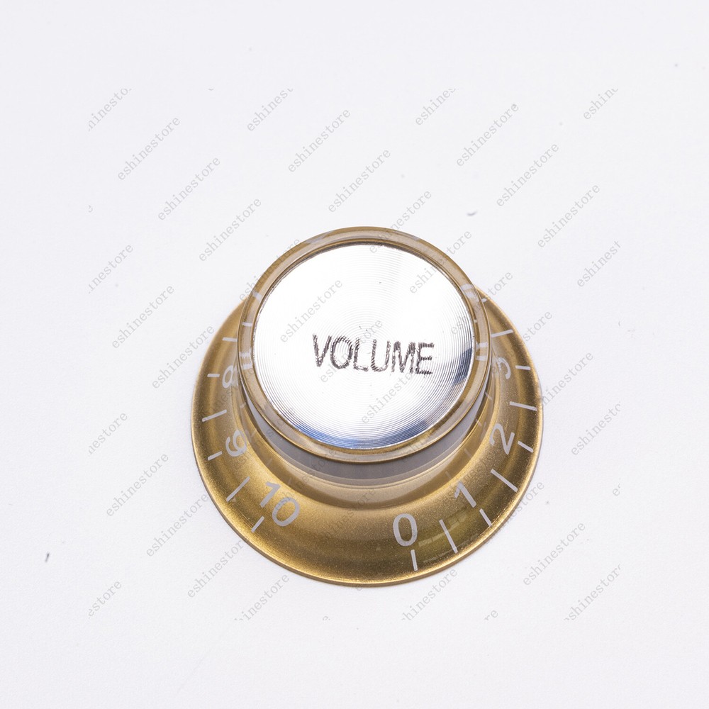 4x LP 60s Style Guitar Reflector Knobs Gold/Silver Top Hat Knobs for LP SG