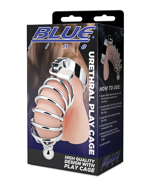Blue Line Urethral Play Cage Silver