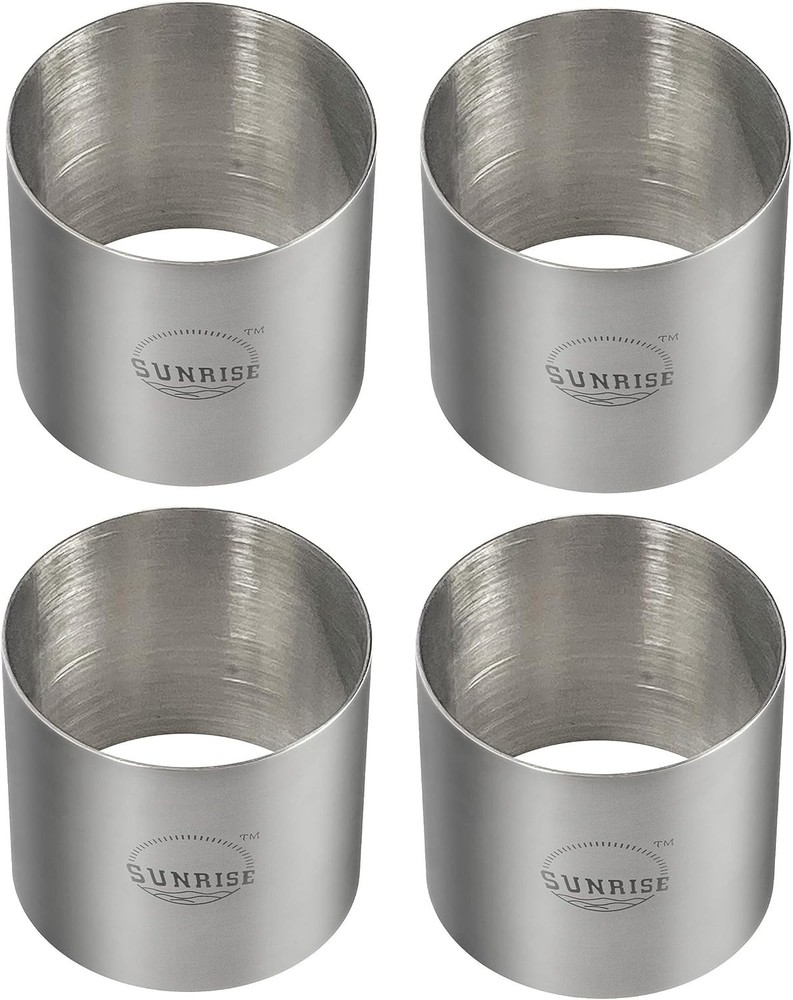 Versatile 4-Pack Stainless Steel Plating Forms - 3" Diameter for Desserts