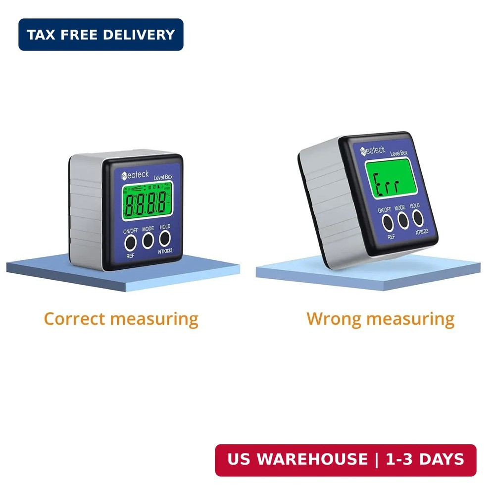 Neoteck Digital Angle Finder LCD Digital Angle Gauge Waterproof Protractor Incli