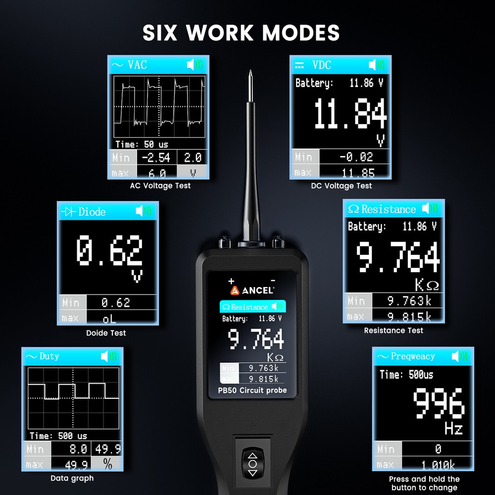 ANCEL PB50 Circuit Probe Tester Electrical System PowerScan Car Diagnostic Tool