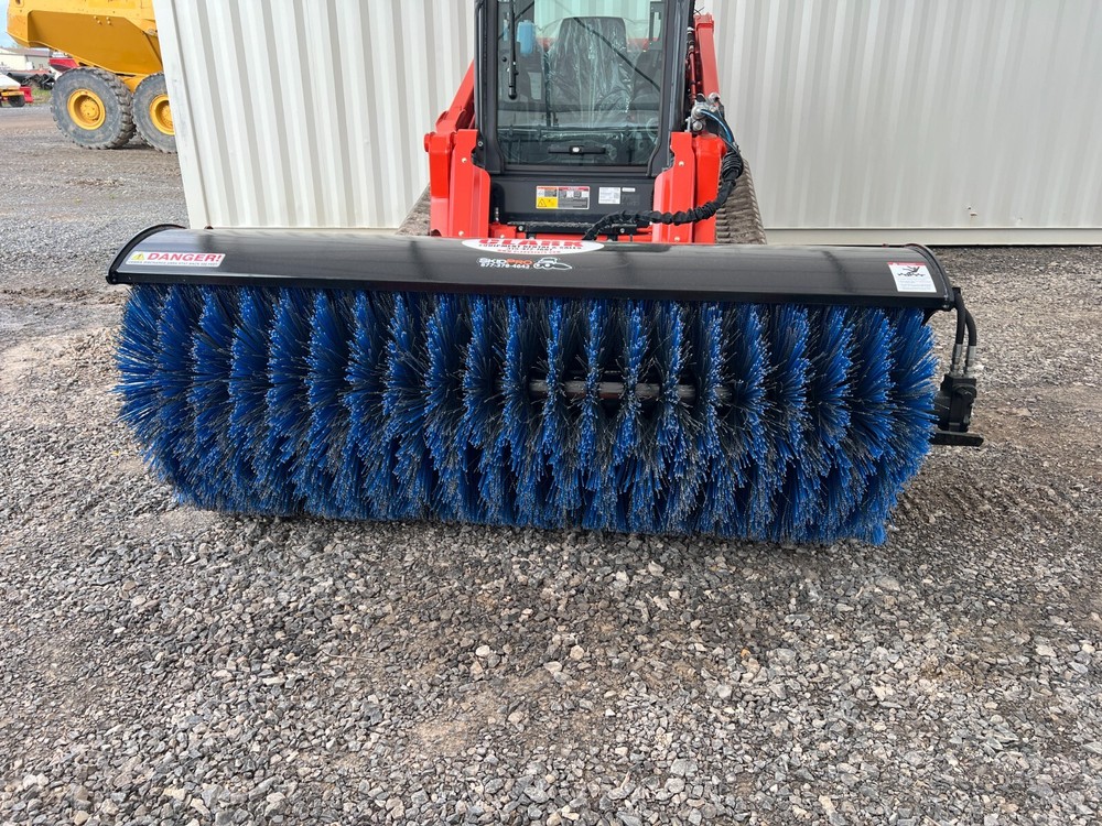 2025 84" Hydraulic Angle Broom Skid Steer Attachment. Regular Flow Hydraulics.