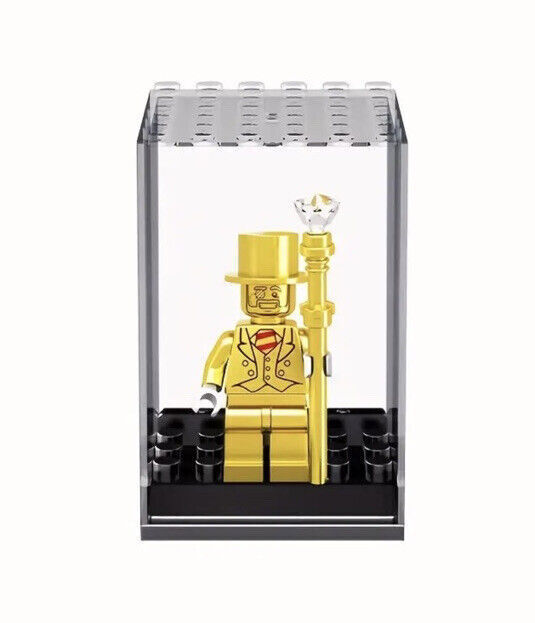 3Pcs Clear Black Base Display Case Box Suitable for Single Minifigures Stackable