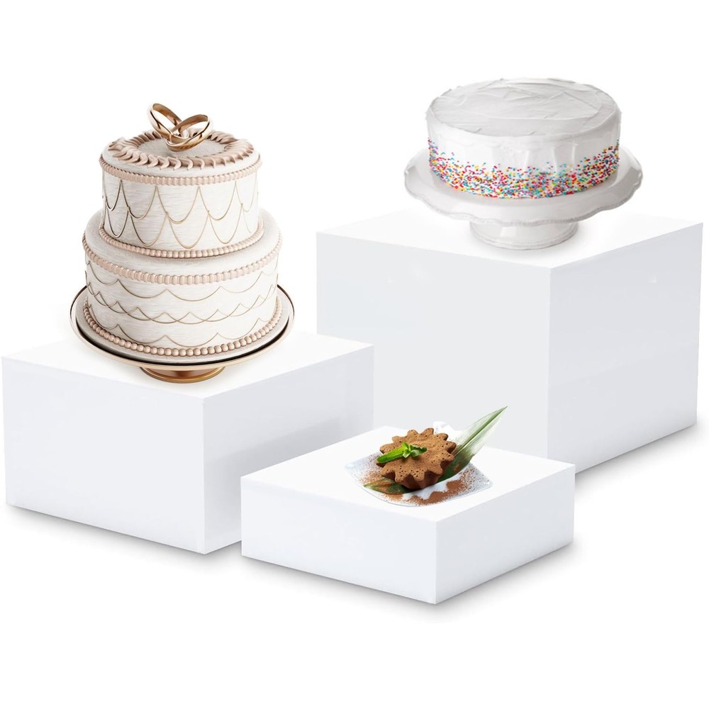 3 Pcs Buffet Risers, Food Risers for Buffet Table, 6,7,8'' Display Stand Shel...
