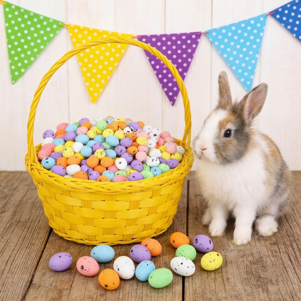 300 Pcs Mini Easter Eggs Speckled Foam Easter Eggs, 3 Sizes Artificial Easter...