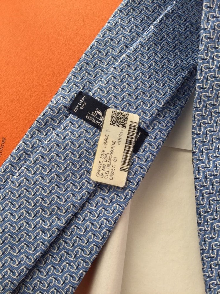 HERMES Tie Light Blue