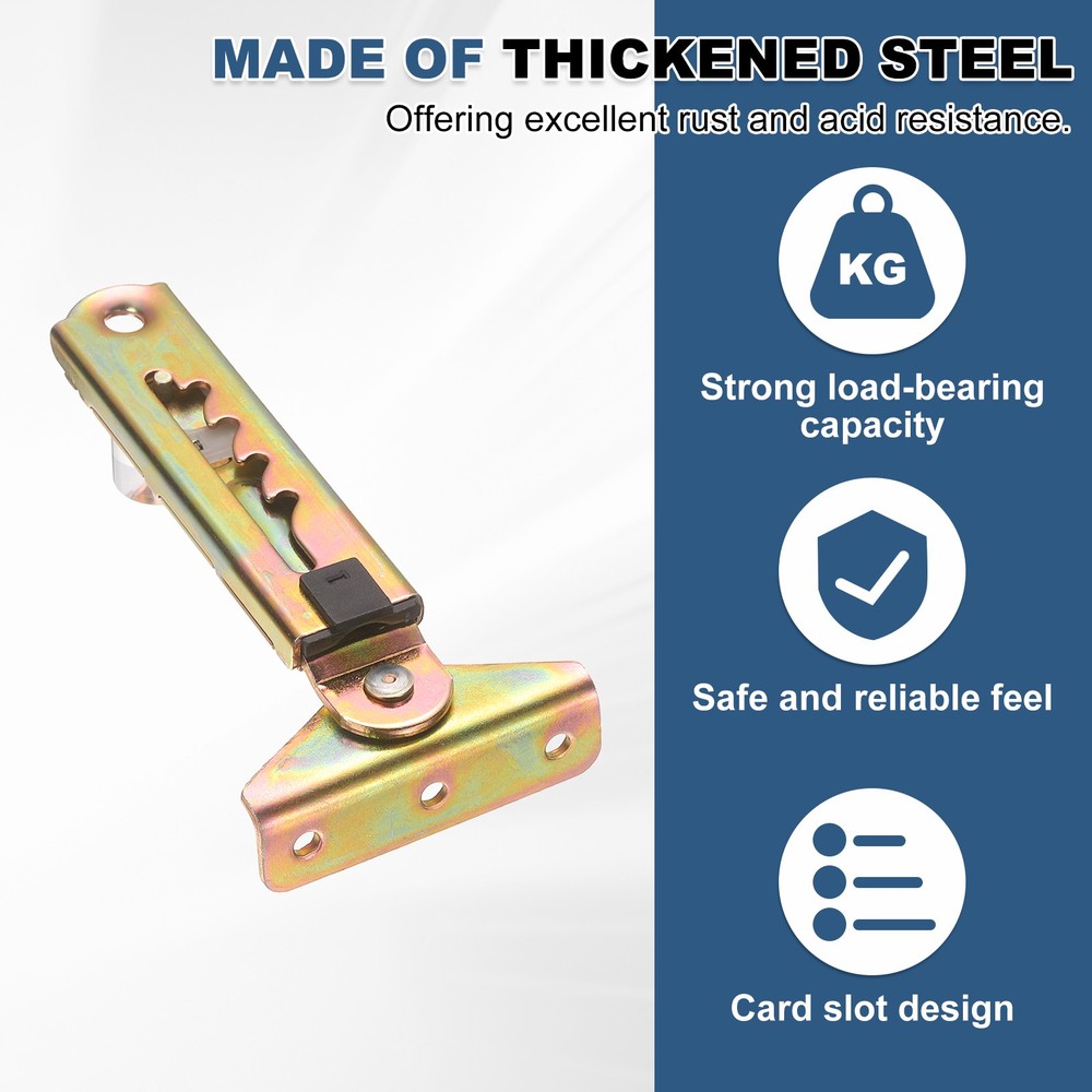 2Pcs 4-Gear Adjustable Angle Hinge, Triangle Single End Color Zinc