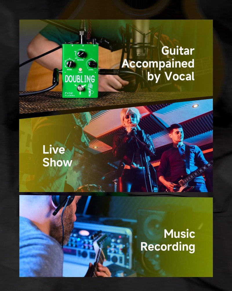 FLAMMA FV02 Vocal Processor Doubling Effects Pedal Voice Duplicate Vocal Effe...