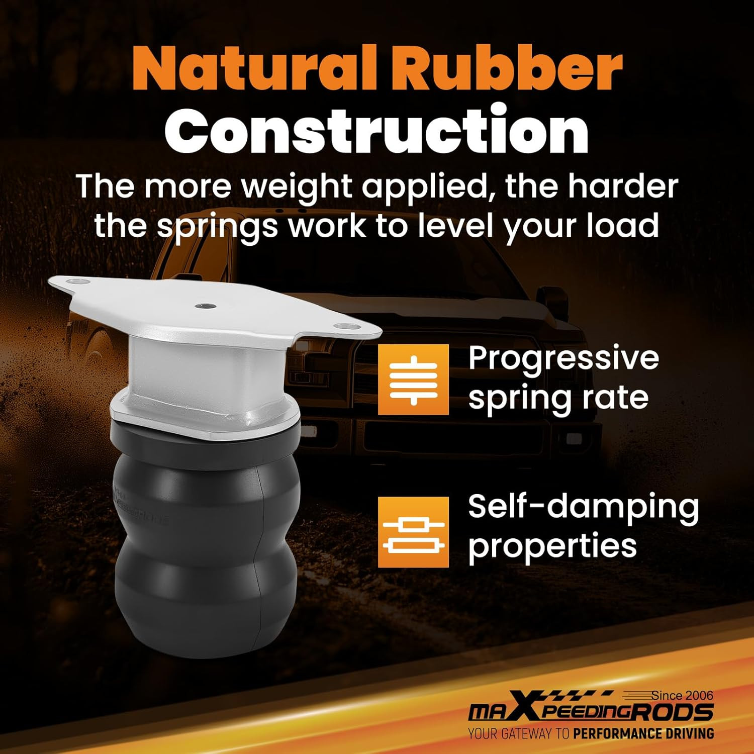 8600LB Rear Suspension Helper Spring Kit for Ford F350 Super Duty 2017-2025