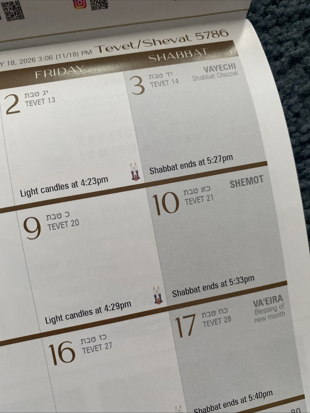 Jewish 2025-2026 , 5786 Wall Calendar,English&hebrew 5786,Candle Lightenin