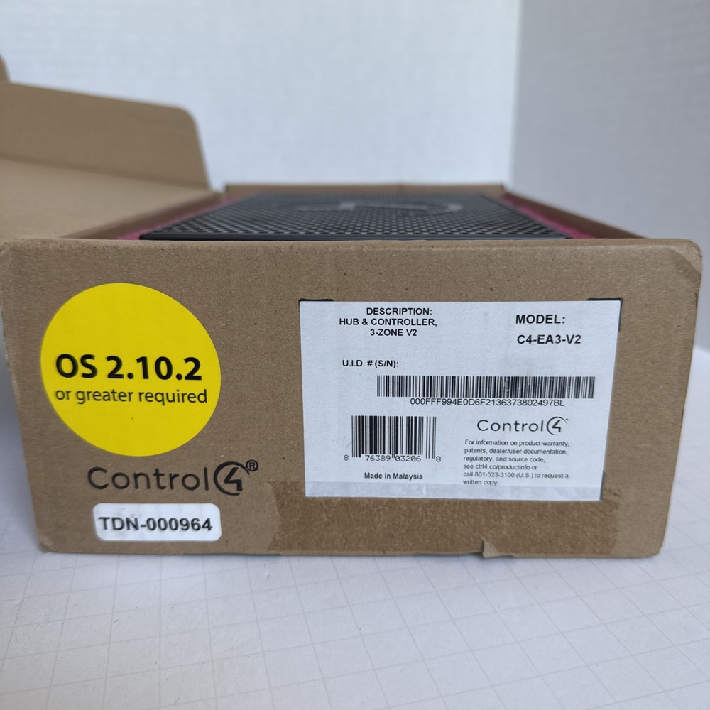 Control4 C4-EA3-V2 Home Automation Processor Hub & Controller 3 Zone V2 OS2.10.2