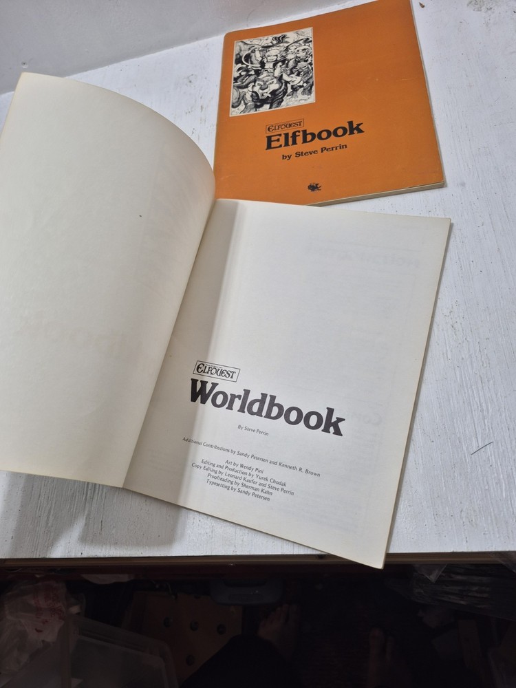 Vintage Elfquest Worldbook & Elfbook W/Reference/Character Sheet/Map RPG Game