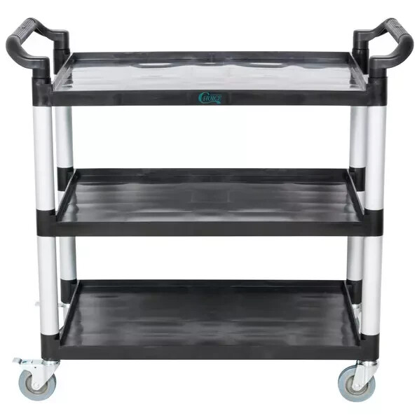 Commercial Kitchen Restaurant Utility Bussing Cart w/ Three Shelves 42" x 20"