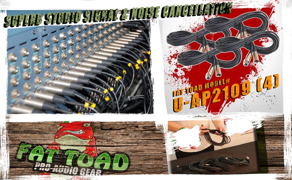 FAT TOAD XLR Microphone Cables 20ft 4 PACK – DJ Pro Audio Studio Mic Cord Wire