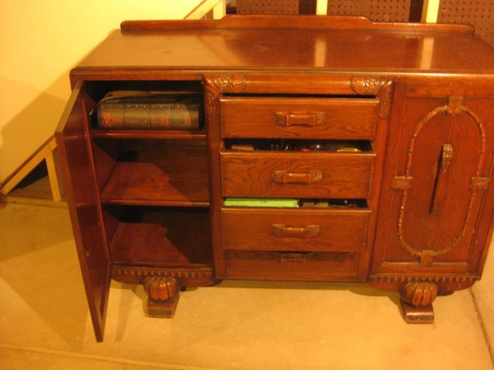 Antique Sideboard Buffet Cabinet