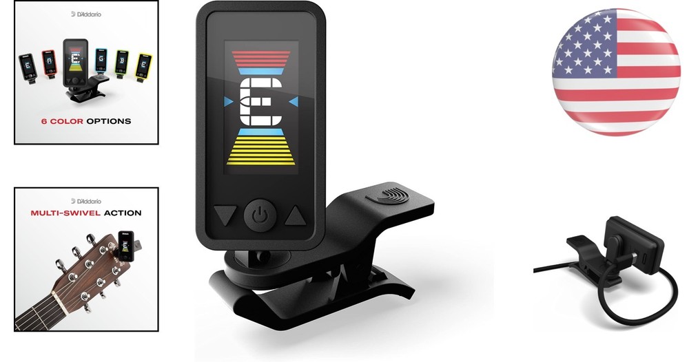 Rechargeable Eclipse Tuner: Clip-On for Guitarists - Innovative Design