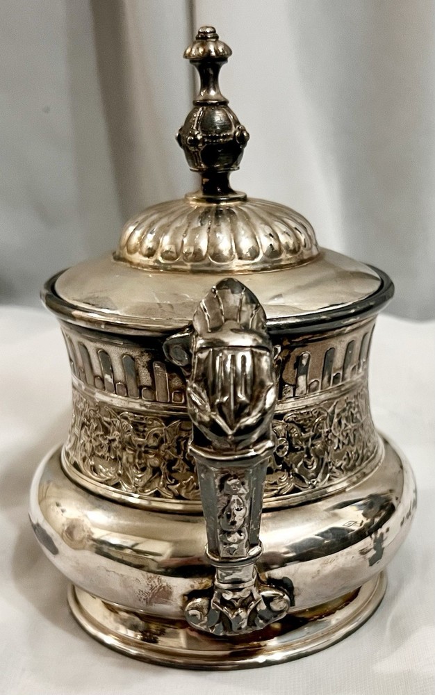 3 Pc Lot REED BARTON “Italian” SilverPlate SUGAR CREAMER BOWL Bacchus DEVIL 1885