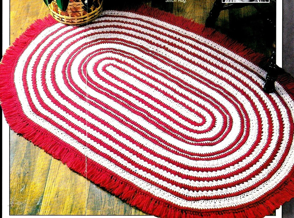 LOVELY Puff Stitch Oval Rug/Decor/Crochet Pattern INSTRUCTIONS ONLY