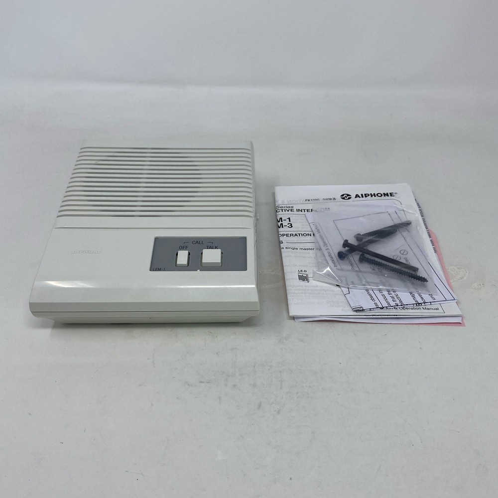 Aiphone LEM-1 1-Call Master Intercom, White Open Voice 6V DC