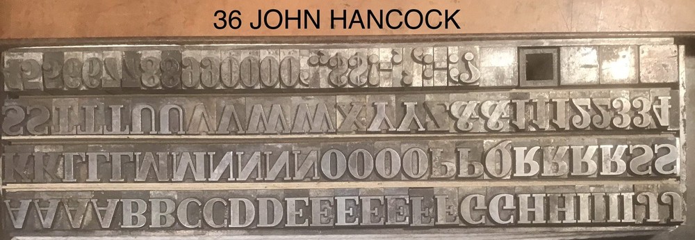 Letterpress Type—John Hancock—36 & 48 Point