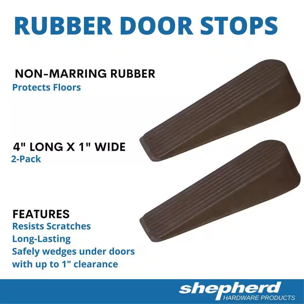 Brown Rubber Door Stops (2 per Pack)